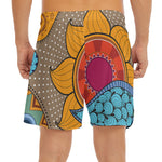 African Sun Print Men's Split Running Shorts