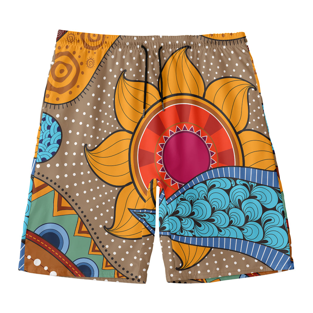 African Sun Print Men's Swim Trunks
