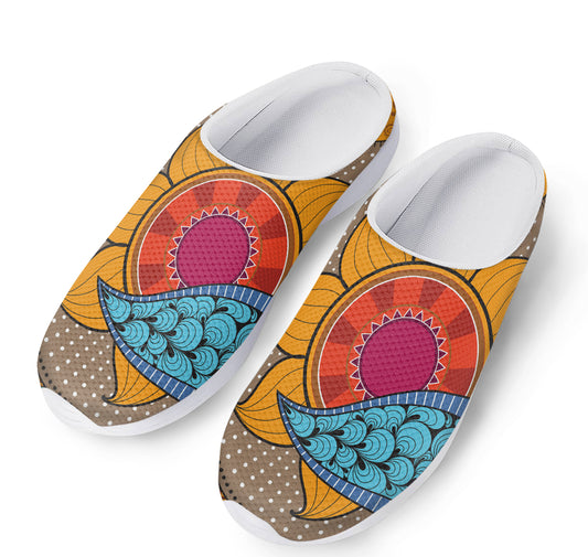 African Sun Print Mesh Casual Shoes