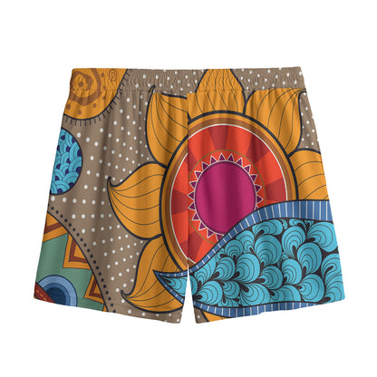 African Sun Print Mesh Shorts