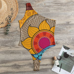 African Sun Print One Shoulder Bodysuit