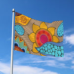 African Sun Print Polyester Flag