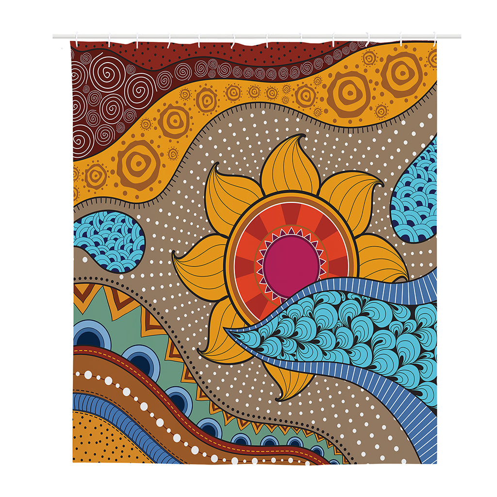 African Sun Print Polyester Shower Curtain