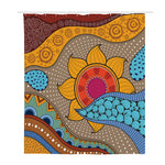 African Sun Print Polyester Shower Curtain