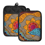 African Sun Print Pot Holders With Pocket