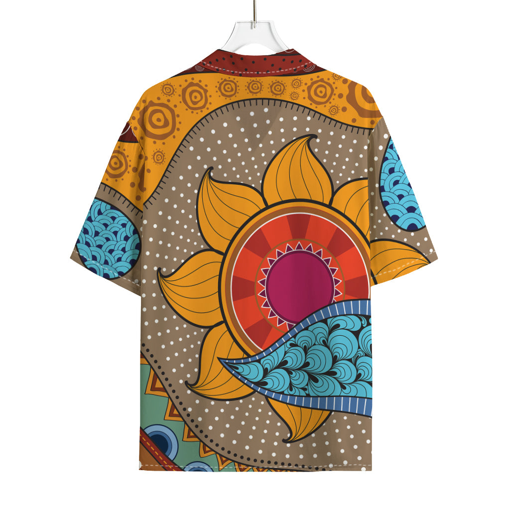 African Sun Print Rayon Hawaiian Shirt