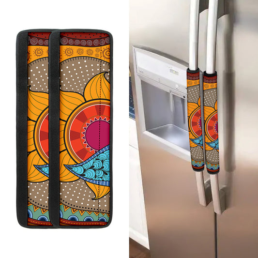 African Sun Print Refrigerator Handle Covers