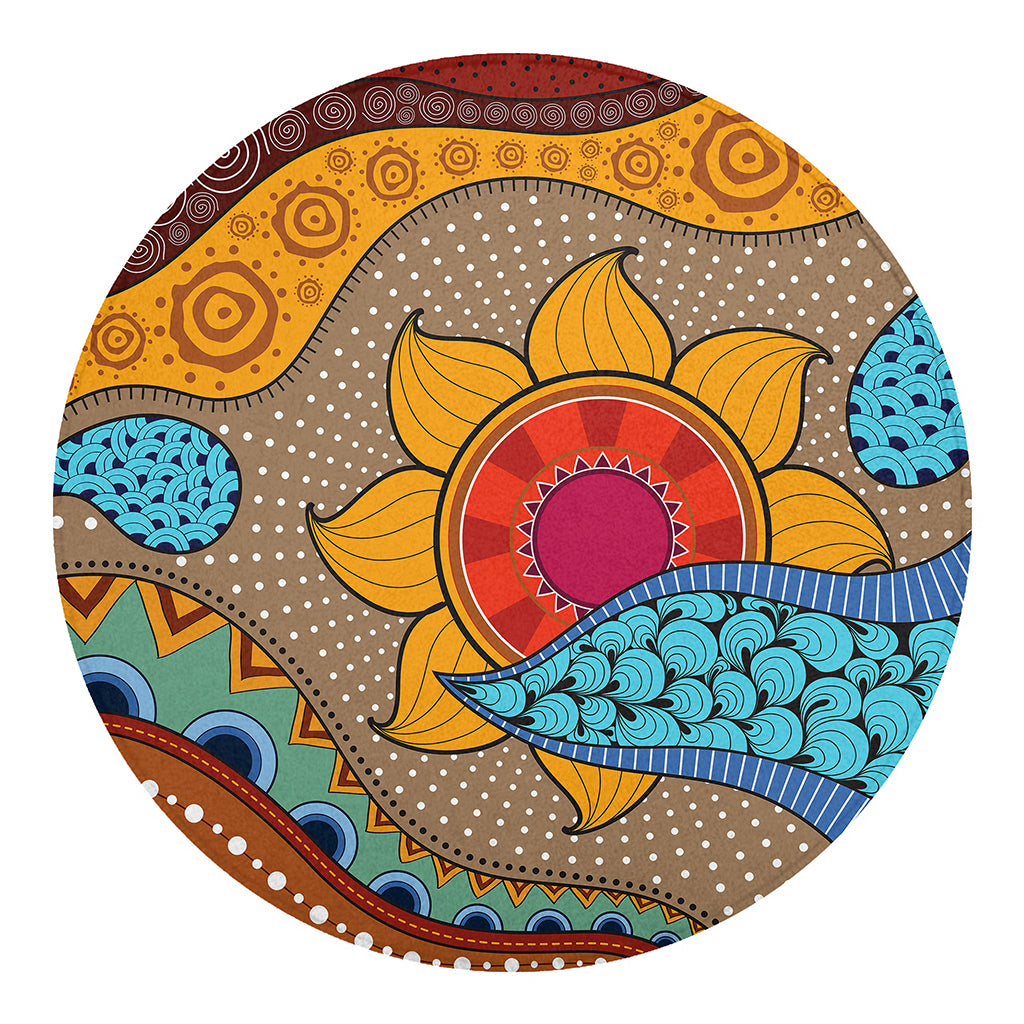 African Sun Print Round Blanket