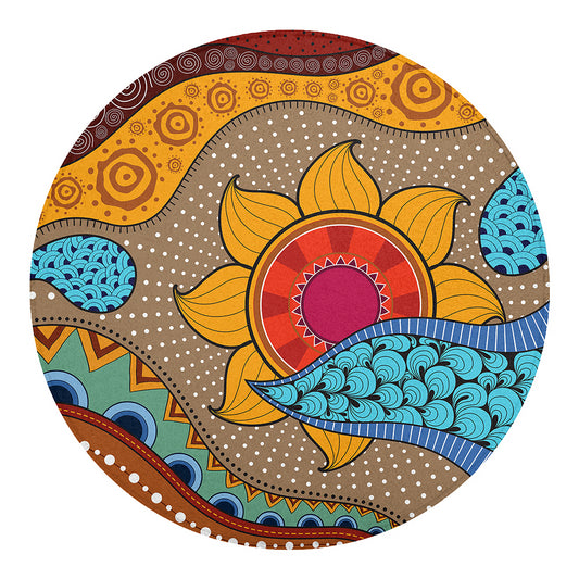 African Sun Print Round Blanket