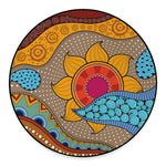 African Sun Print Round Floor Mat