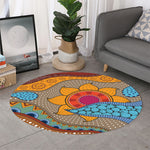 African Sun Print Round Rug