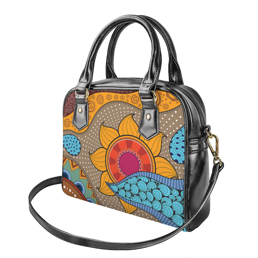 African Sun Print Shoulder Handbag
