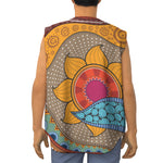 African Sun Print Sleeveless Baseball Jersey