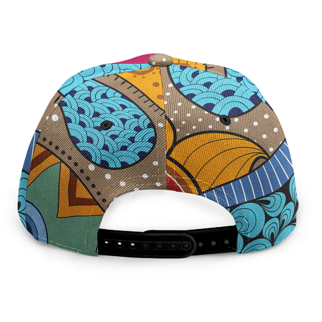 African Sun Print Snapback Cap