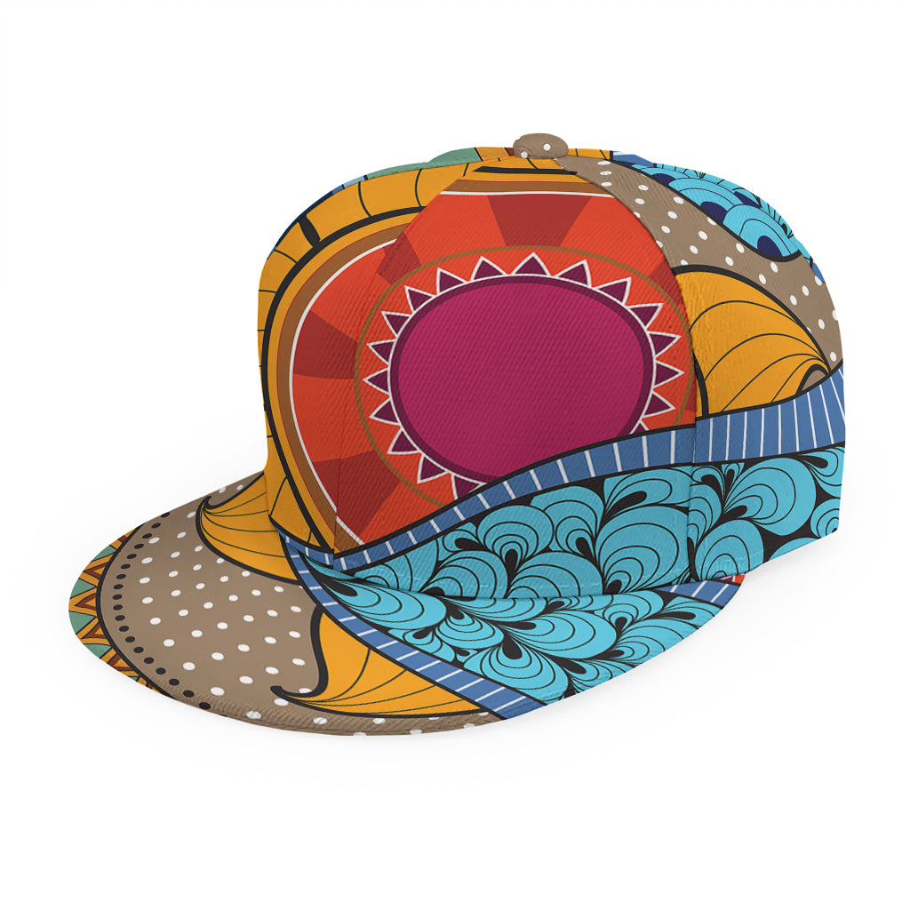 African Sun Print Snapback Cap