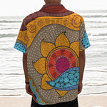African Sun Print Textured Short Sleeve Shirt