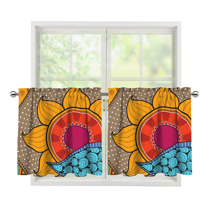 African Sun Print Tier Curtains