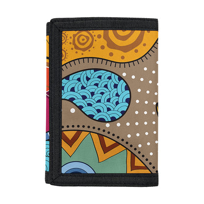 African Sun Print Trifold Wallet