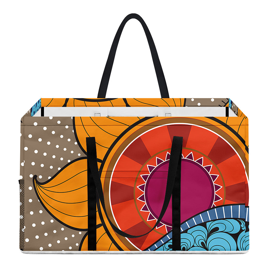 African Sun Print Utility Tote Bag