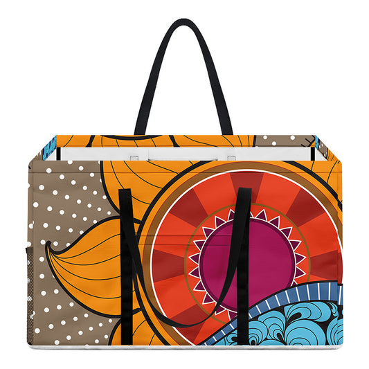 African Sun Print Utility Tote Bag