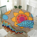 African Sun Print Waterproof Round Tablecloth