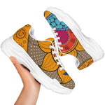 African Sun Print White Chunky Shoes