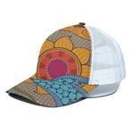 African Sun Print White Mesh Trucker Cap