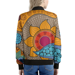 African Sun Print Women's Bomber Jacket