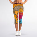 African Sun Print Women's Capri Leggings