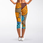 African Sun Print Women's Capri Leggings