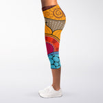 African Sun Print Women's Capri Leggings
