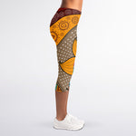 African Sun Print Women's Capri Leggings