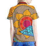 African Sun Print Women's Polo Shirt