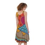 African Sun Print Women's Sleeveless Dress
