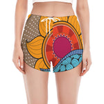 African Sun Print Women's Split Running Shorts