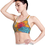African Sun Print Women's Sports Bra