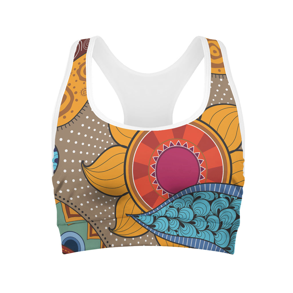 African Sun Print Women's Sports Bra