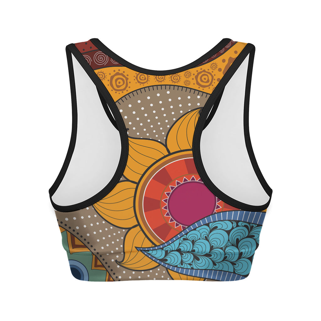 African Sun Print Women's Sports Bra