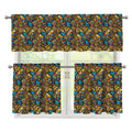 African Totem Masks Pattern Print 3 Piece Kitchen Curtains