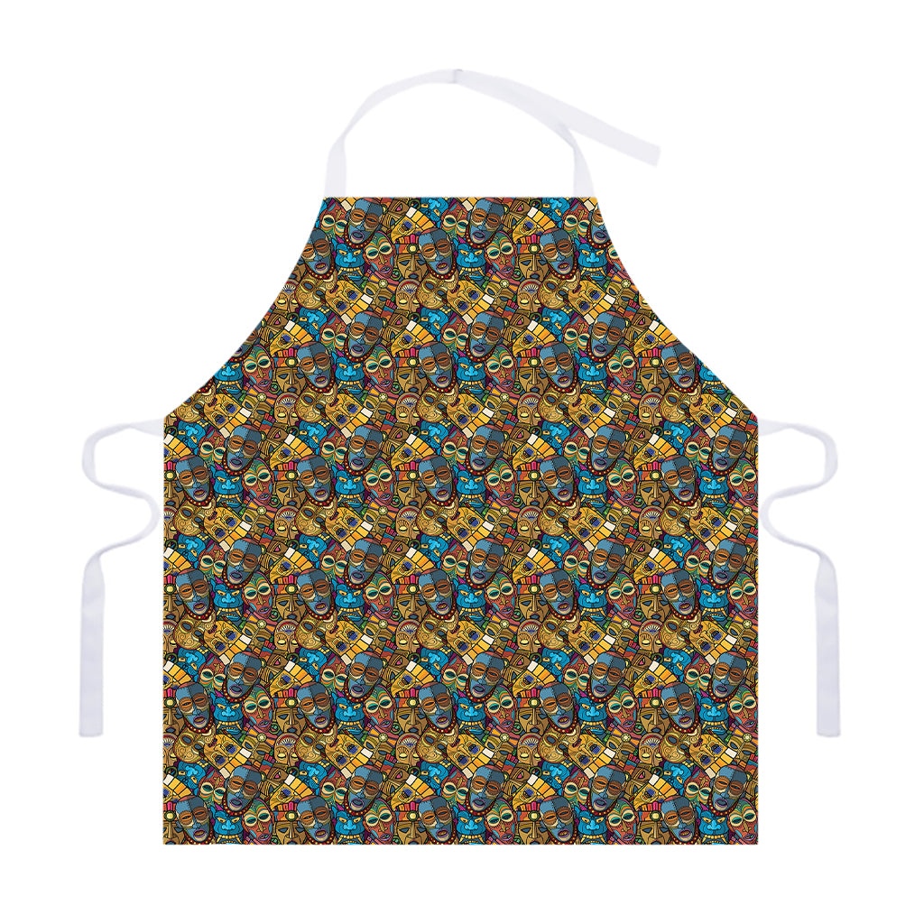African Totem Masks Pattern Print Adjustable Apron
