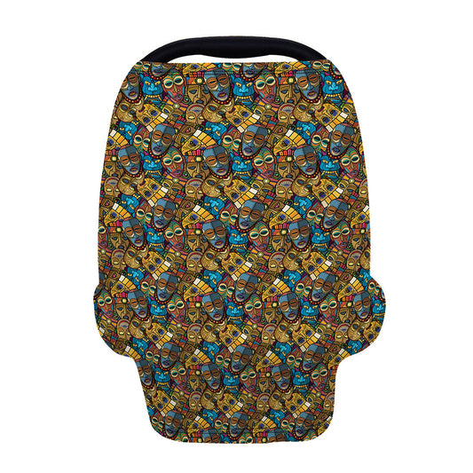 African Totem Masks Pattern Print Baby Seat Cover