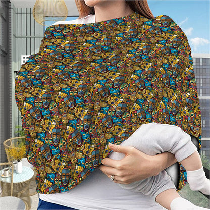 African Totem Masks Pattern Print Baby Seat Cover