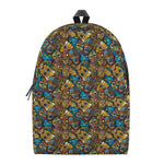 African Totem Masks Pattern Print Backpack