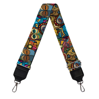 African Totem Masks Pattern Print Bag Strap