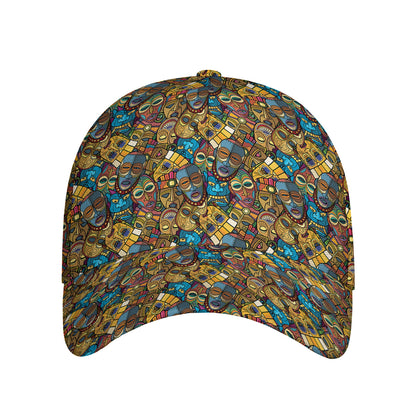 African Totem Masks Pattern Print Baseball Cap
