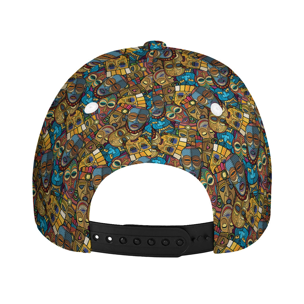 African Totem Masks Pattern Print Baseball Cap