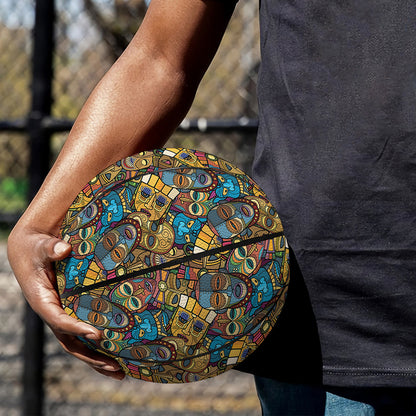 African Totem Masks Pattern Print Basketball