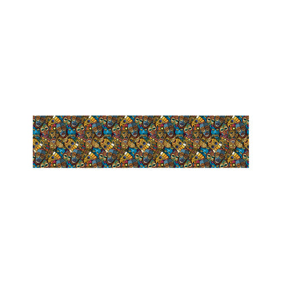 African Totem Masks Pattern Print Bed Runner