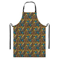 African Totem Masks Pattern Print Bib Apron With Pocket