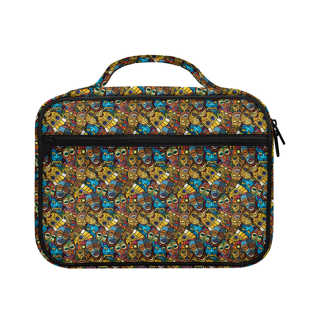 African Totem Masks Pattern Print Briefcase Bible Bag